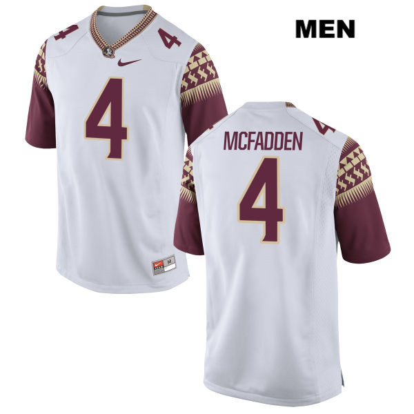 Men's NCAA Nike Florida State Seminoles #4 Tarvarus McFadden College White Stitched Authentic Football Jersey BYB6669KC